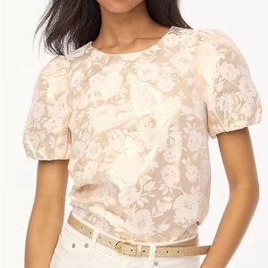 J. Crew Floral Jacquard Top